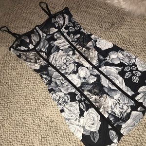 Forever21 Black White Floral Bra Lingerie Dress